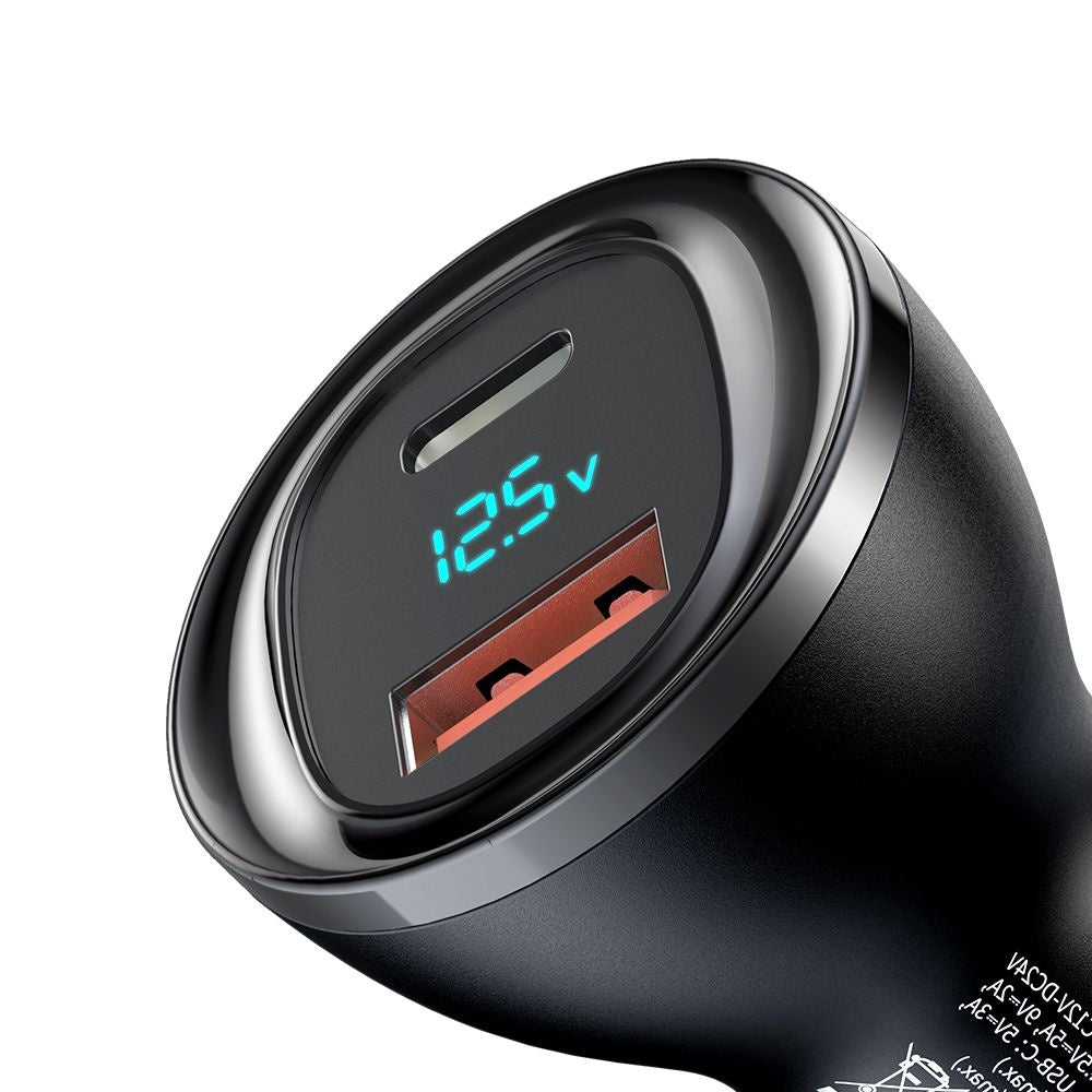 Auto-Ladegerät McDodo CC-5670 Display, 95W, 5A, 1 x USB-A - 1 x USB-C, Schwarz