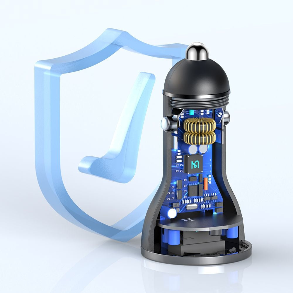 Auto-Ladegerät McDodo CC-5670 Display, 95W, 5A, 1 x USB-A - 1 x USB-C, Schwarz