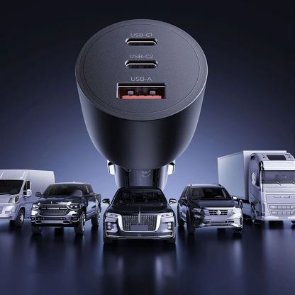 Chargeur Auto Orico PowerLink, 165W, 5A, 1 x USB-A - 2 x USB-C, Noir