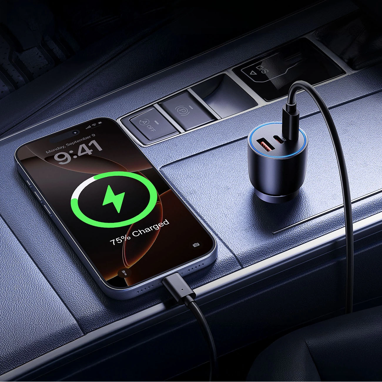 Chargeur Auto Orico PowerLink, 165W, 5A, 1 x USB-A - 2 x USB-C, Noir