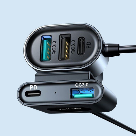 Caricabatterie Auto Joyroom JR-CL05, 72W, 3A, 2 x USB-C - 3 x USB-A, Nero