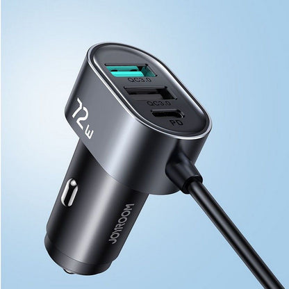 Caricabatterie Auto Joyroom JR-CL05, 72W, 3A, 2 x USB-C - 3 x USB-A, Nero
