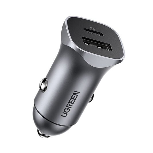 Caricabatterie Auto UGREEN CD130, 24W, 3A, 1 x USB-A - 1 x USB-C, Grigio