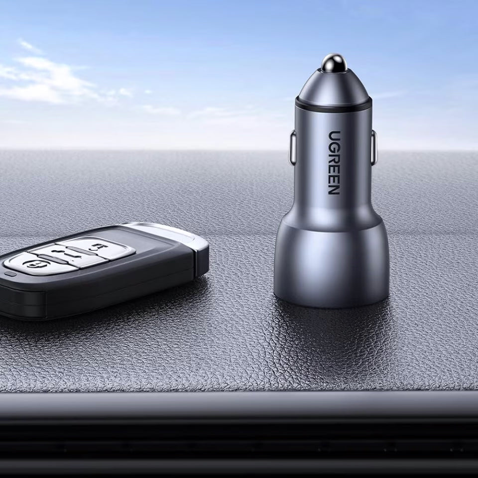 Chargeur de voiture UGREEN CD213, 36W, 3A, 2 x USB-A, Gris 