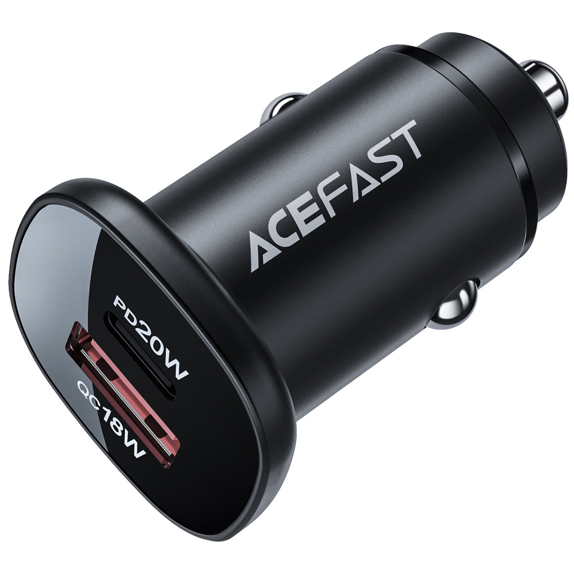 Auto-Ladegerät Acefast B1, 38W, 3A, 1 x USB-A - 1 x USB-C, Schwarz