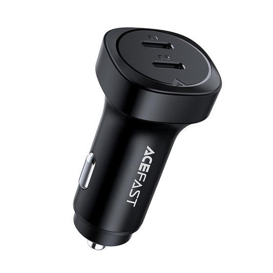 Chargeur de voiture Acefast B2, 72W, 3A, 2 x USB-C, Noir