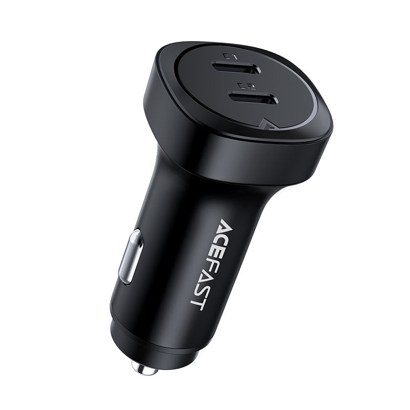 Chargeur de voiture Acefast B2, 72W, 3A, 2 x USB-C, Noir