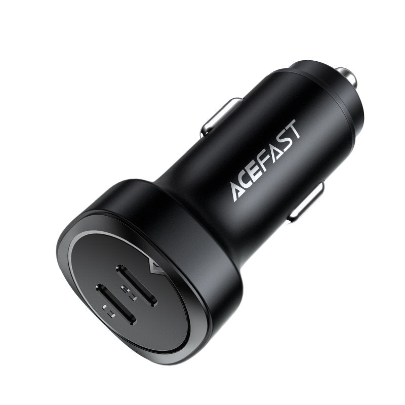 Chargeur de voiture Acefast B2, 72W, 3A, 2 x USB-C, Noir