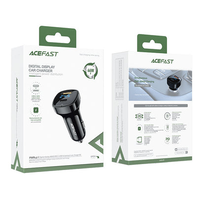 Auto-Ladegerät Acefast B4, 66W, 3A, 1 x USB-A - 1 x USB-C, Schwarz