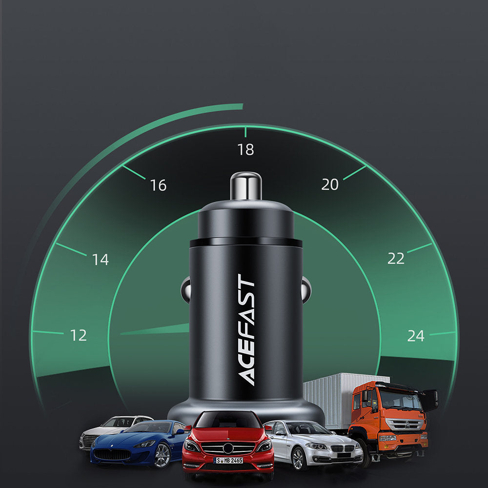 Auto-Ladegerät Acefast B1, 38W, 3A, 1 x USB-A - 1 x USB-C, Schwarz