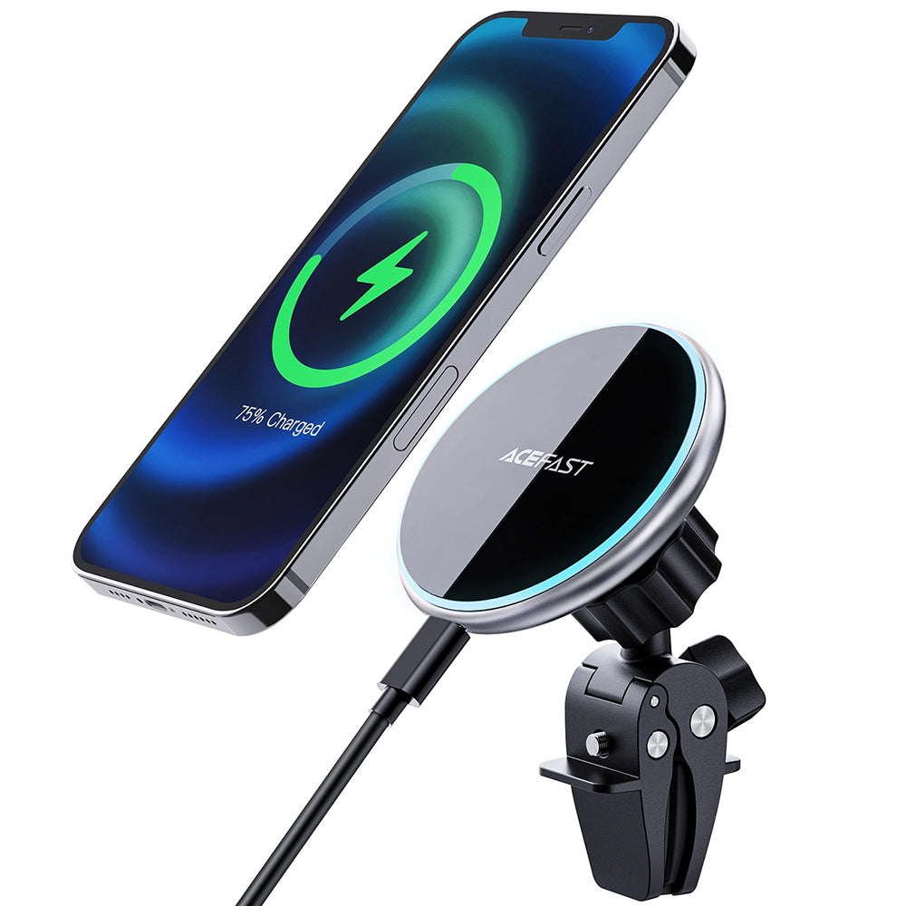 Caricabatterie Auto Wireless Acefast D3, 15W, 1.67A, Argento