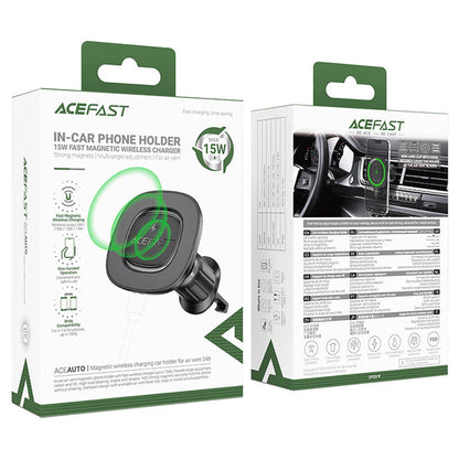 Caricabatterie Auto Wireless Acefast D46, 15W, 1.67A, Nero
