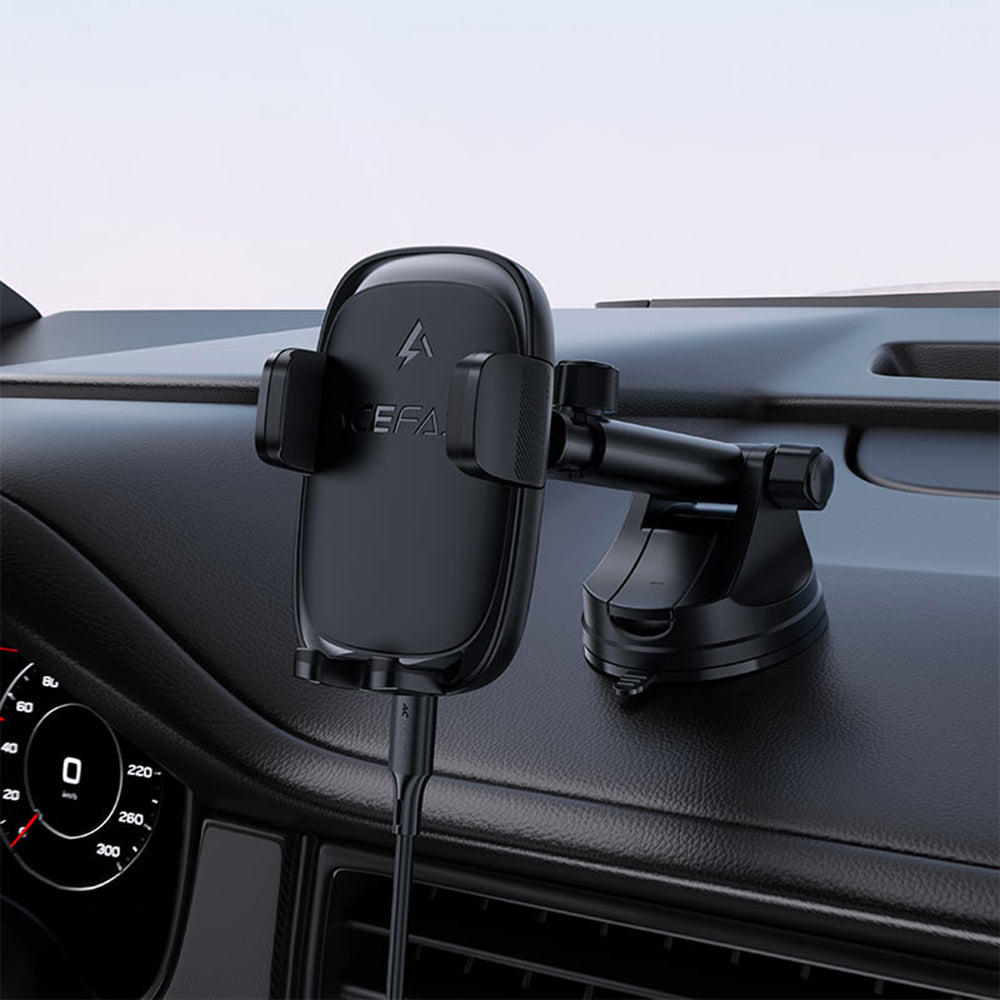 Caricabatterie Auto Wireless Acefast D49, 15W, 1.67A, Nero