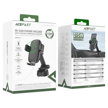 Caricabatterie Auto Wireless Acefast D49, 15W, 1.67A, Nero