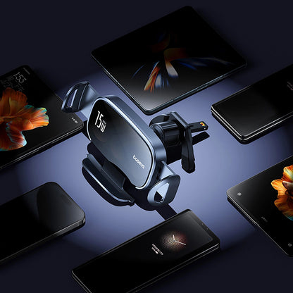 Chargeur Auto Sans Fil Baseus LightChaser, 15W, 1.67A, Noir, Reconditionné C40355901111-00