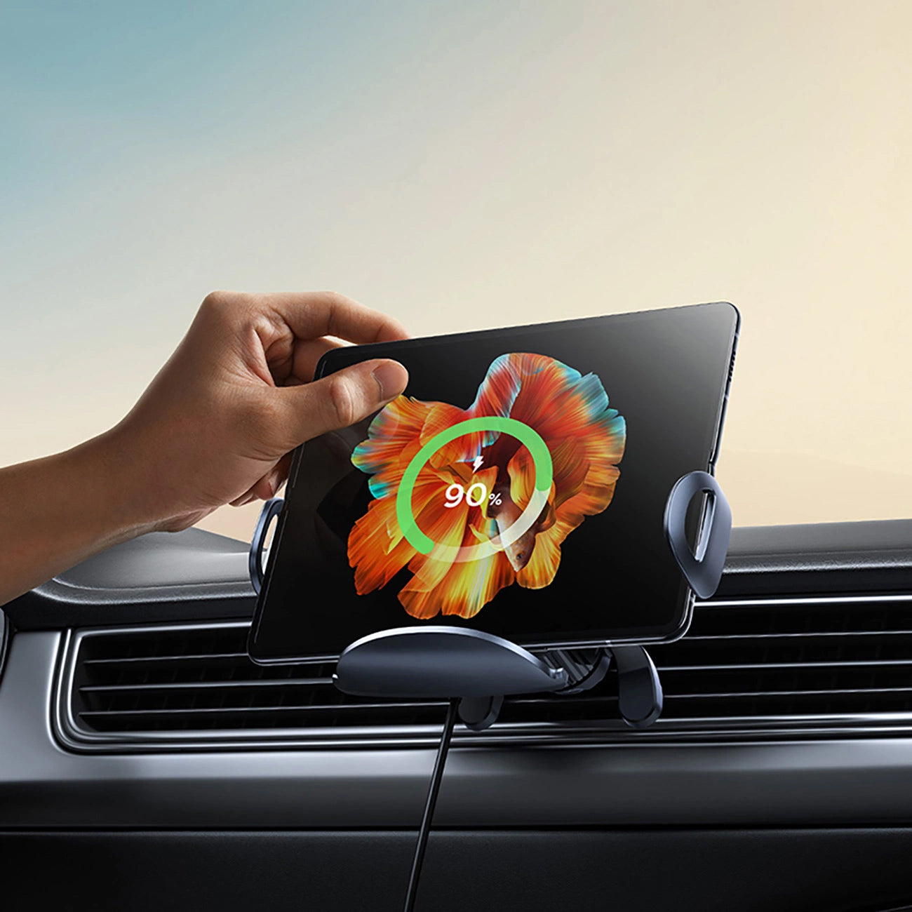 Chargeur Auto Sans Fil Baseus LightChaser, 15W, 1.67A, Noir, Reconditionné C40355901111-00