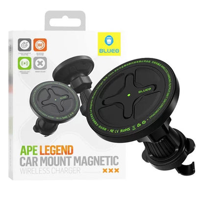 Chargeur Auto Sans Fil Blueo Ape Legend, 15W, 1.67A, Noir