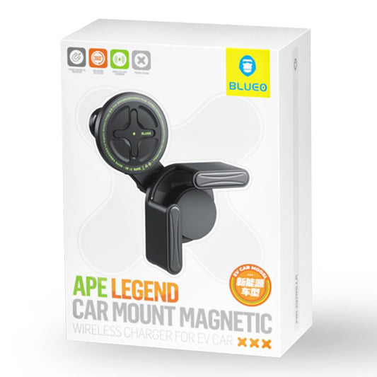 Blueo Ape Legend EV Car Wireless Auto Charger, 15W, 1.67A, Black
