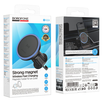Auto Wireless-Ladegerät Borofone BH224 Flash, 15W, 1.67A, Schwarz
