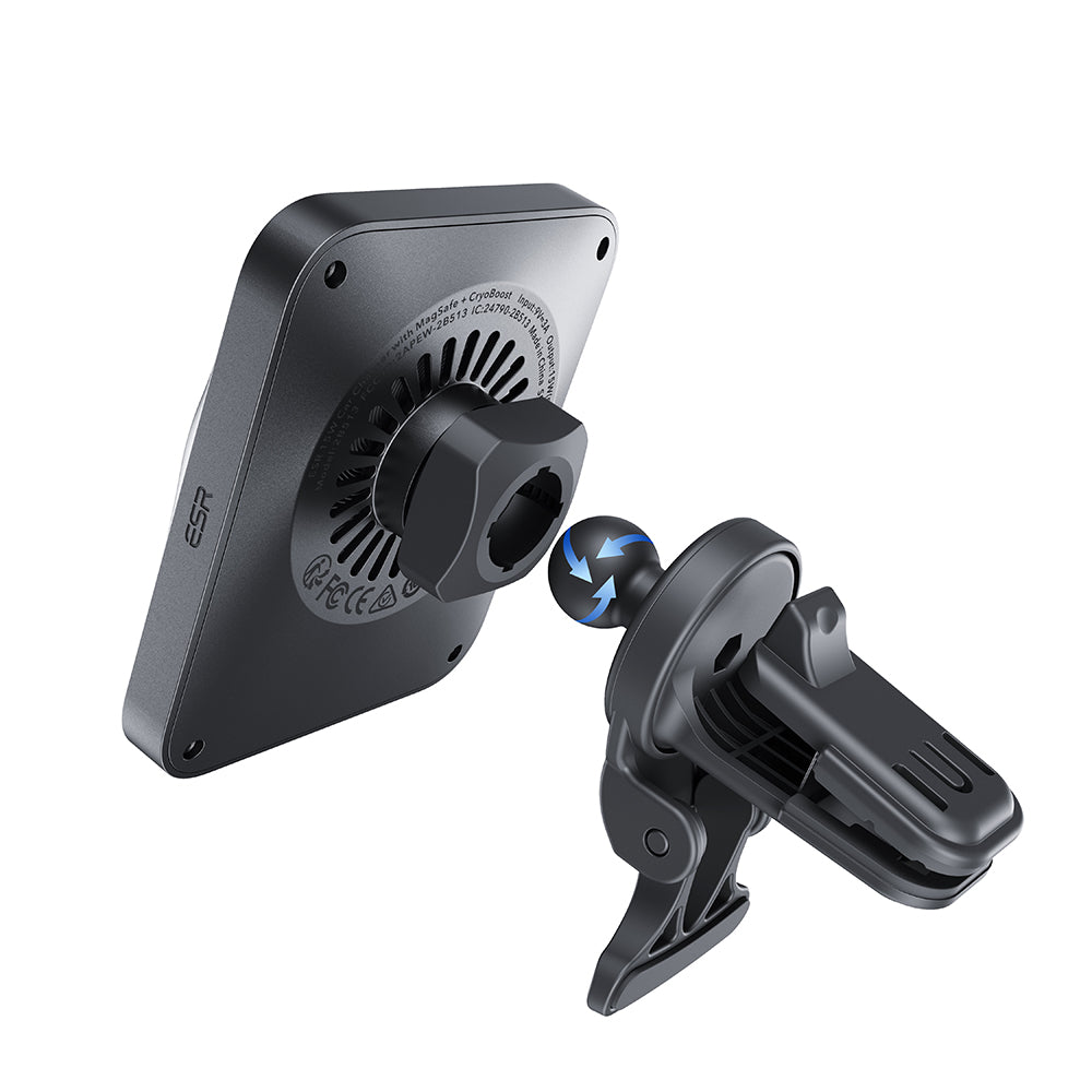 ESR CryoBoost Wireless Car Charger, 15W, 1.67A, Silver