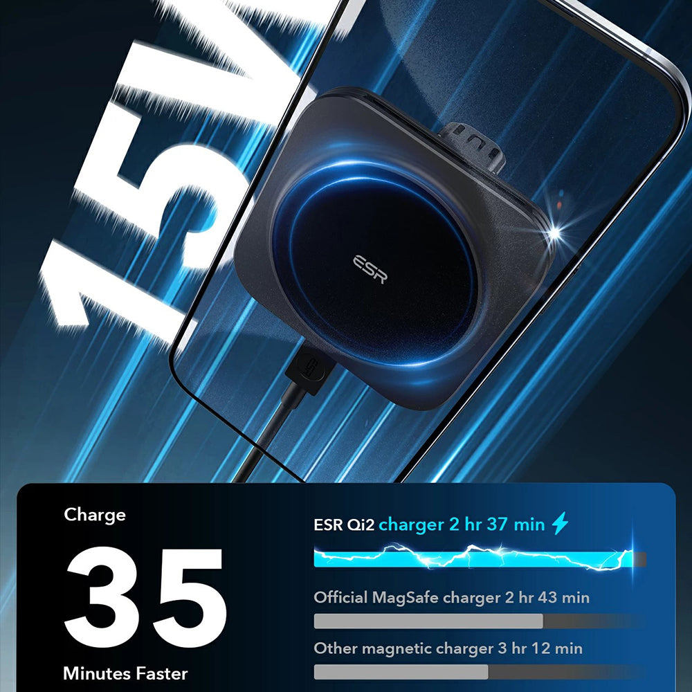 ESR HaloLock Vent Wireless Car Charger, 15W, 1.67A, Black