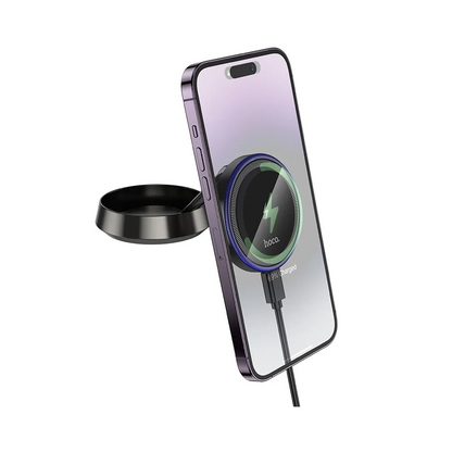 Chargeur Auto Sans Fil HOCO HW33, 15W, 1.67A, Gris