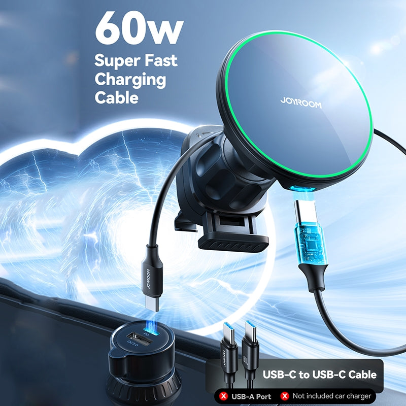 Caricabatterie Auto Wireless Joyroom JR-ZS412, 15W, 1.67A, Nero