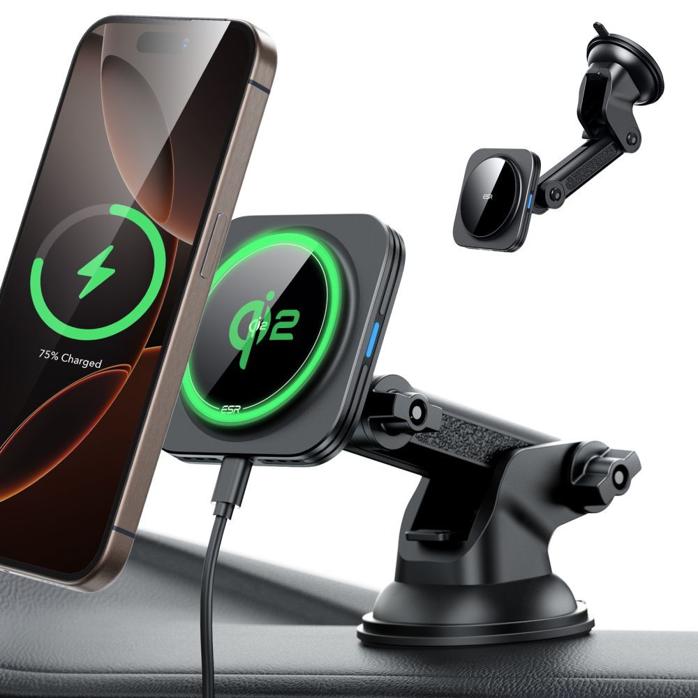 ESR Halolock Dash Wireless Car Charger, 15W, 1.67A, Black