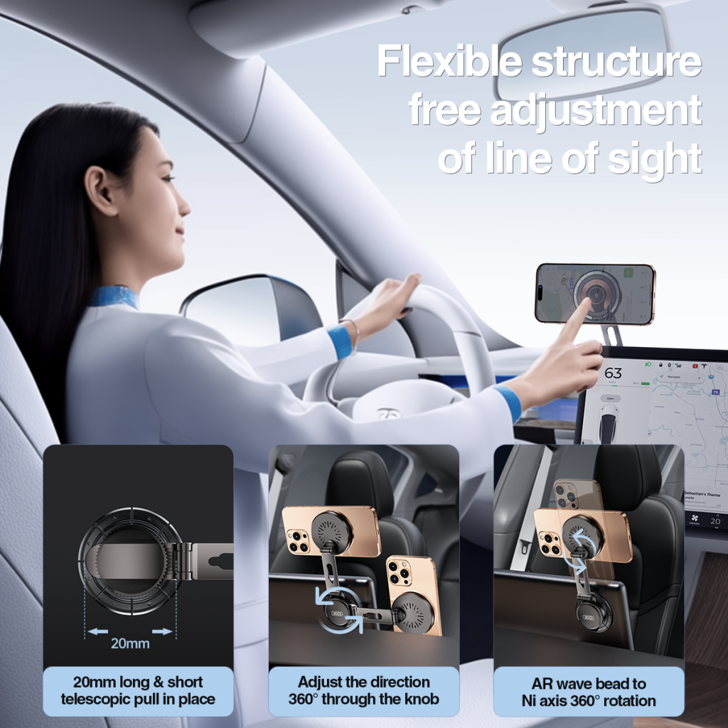 Chargeur Auto Sans Fil XO Design CX036, 15W, 1.67A, Noir