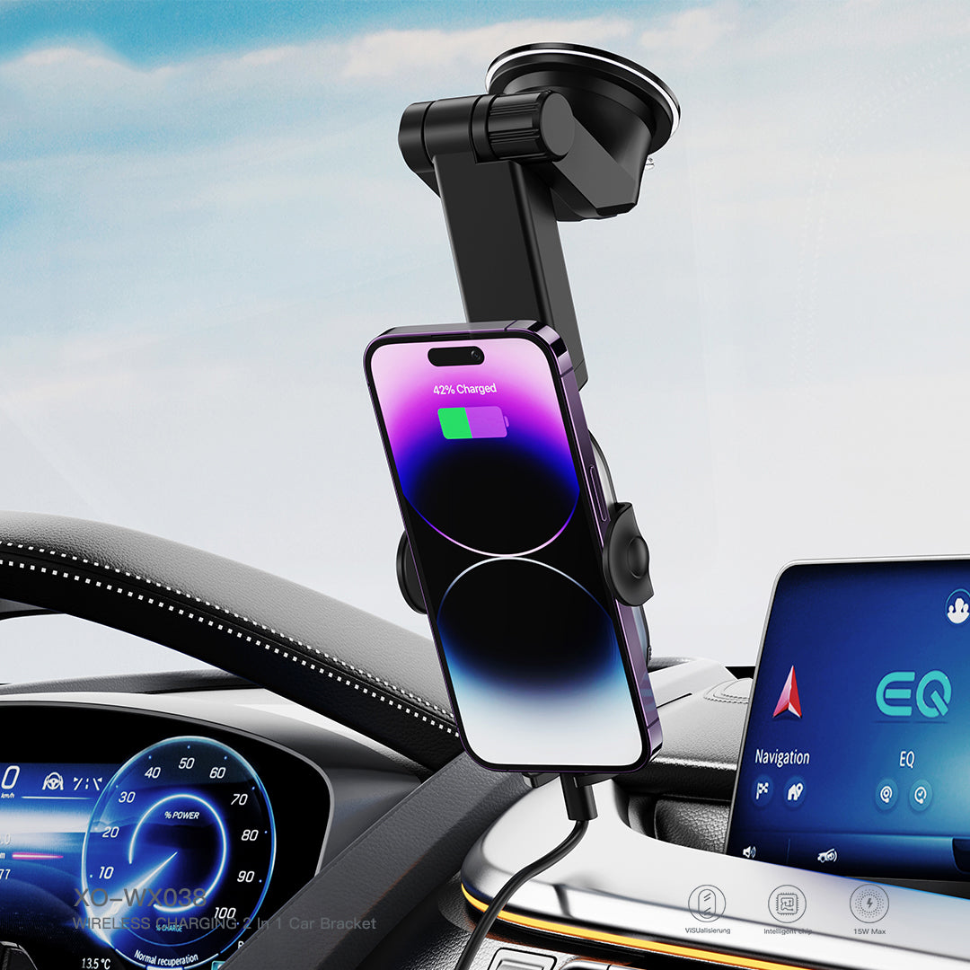 Caricabatterie Auto Wireless XO Design WX038, 15W, 1.67A, Nero