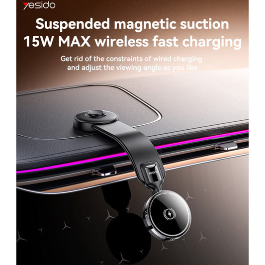 Chargeur Auto Sans Fil Yesido C316, 15W, 1.67A, Noir