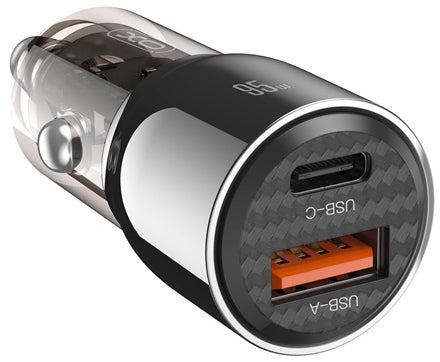 Chargeur Auto XO Design CC58, 95W, 3.25A, 1 x USB-A - 1 x USB-C, Noir