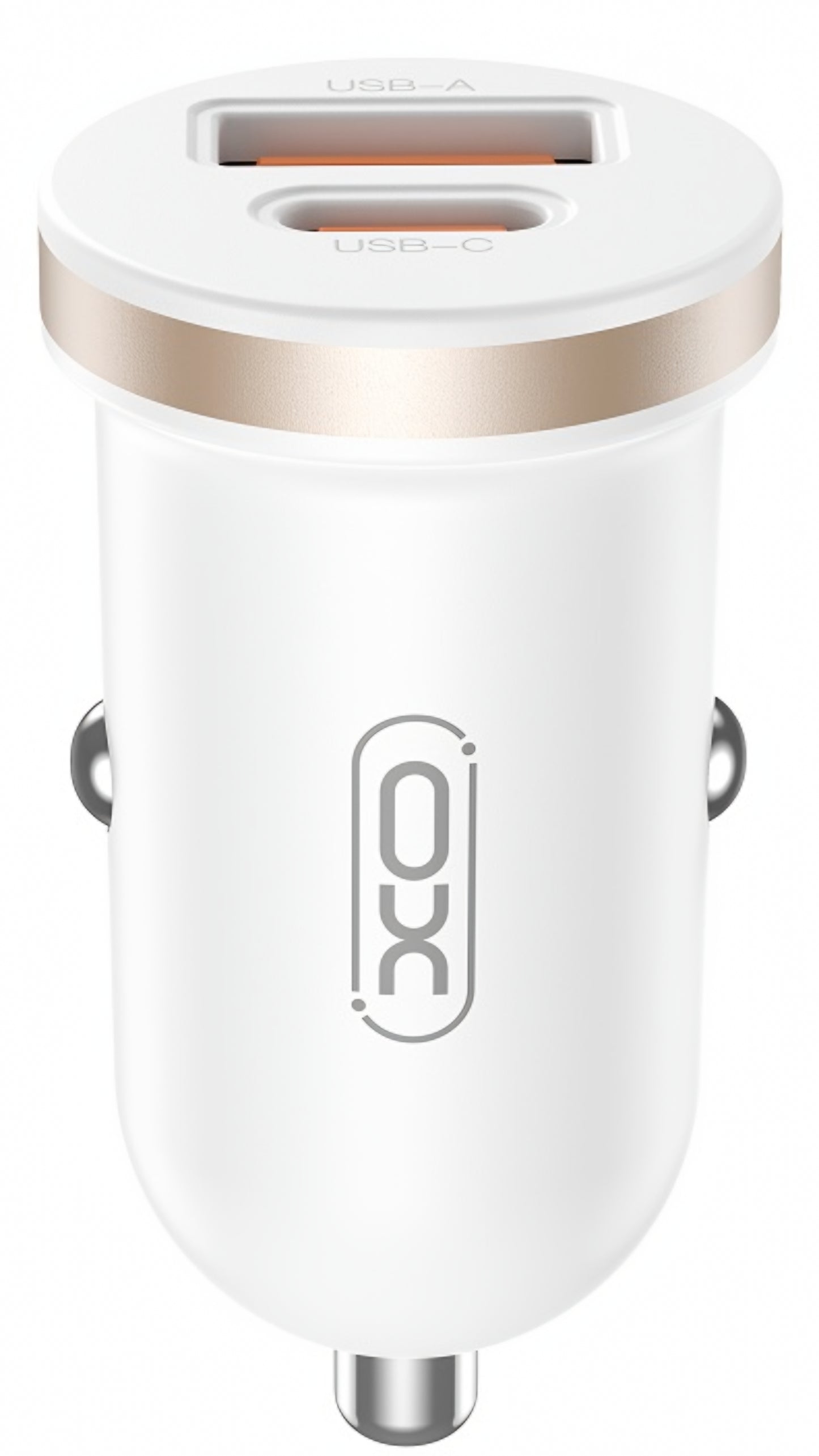 Caricabatterie Auto XO Design CC56, 30W, 3A, 1 x USB-A - 1 x USB-C, Bianco