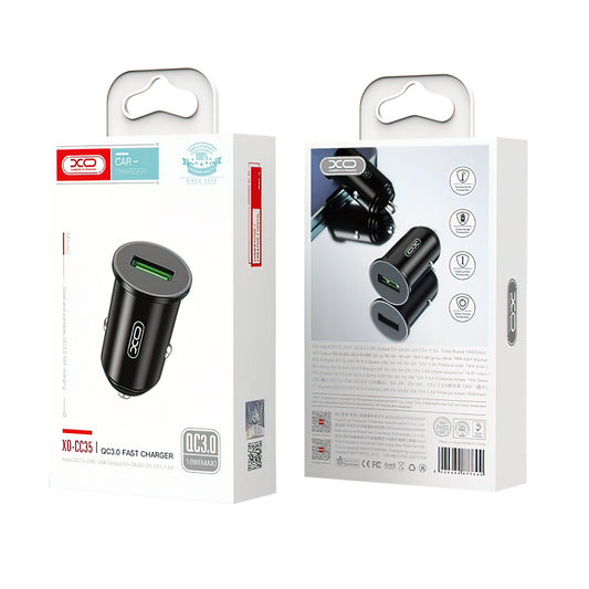 Caricabatterie Auto XO Design CC39, 18W, 3A, 1 x USB-A, Nero