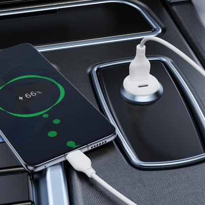 Auto-Ladegerät XO Design CC69, 30W, 3A, 1 x USB-A - 1 x USB-C, Weiß