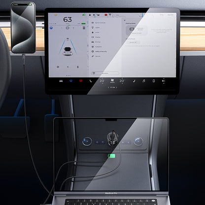 Chargeur de voiture Yesido Y65, 100W, 5A, 1 x USB-A - 1 x USB-C, Noir