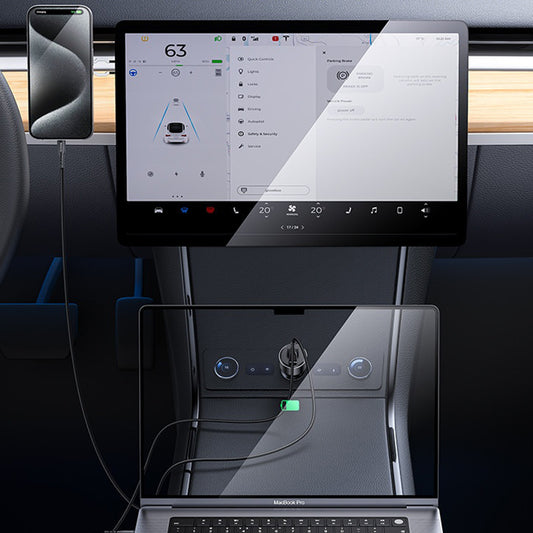 Auto-Ladegerät Yesido Y65, 100W, 5A, 1 x USB-A - 1 x USB-C, Schwarz