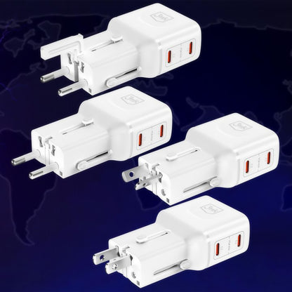 3MK Globe Travel Netzladegerät, 45W, 3A, 2 x USB-C, Weiß