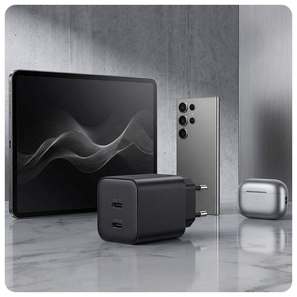 3MK Hyper Netzladegerät, 45W, 2 x USB-C, Schwarz