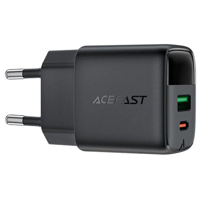 Caricabatterie Rete Acefast A114 Display, 25W, 3A, 1 x USB-A - 1 x USB-C, Nero
