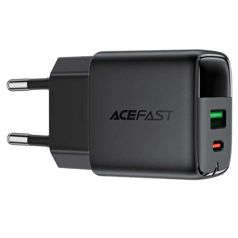 Netzladegerät Acefast A116 Display, 35W, 3A, 1 x USB-A - 1 x USB-C, Schwarz