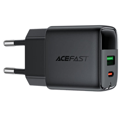 Netzladegerät Acefast A116 Display, 35W, 3A, 1 x USB-A - 1 x USB-C, Schwarz