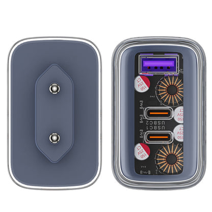 Caricabatterie Rete Acefast A45 Exploration, 65W, 3.25A, 1 x USB-A - 2 x USB-C, Grigio