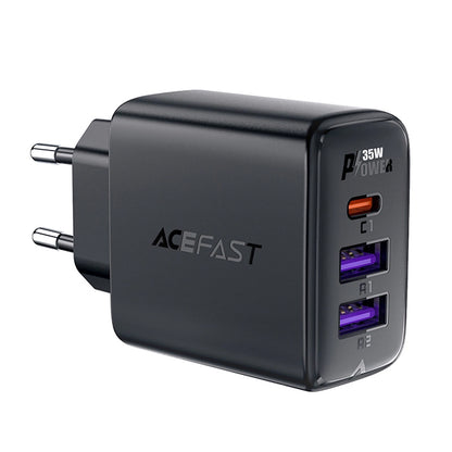 Caricabatterie Retea Acefast A57, 35W, 3A, 2 x USB-A - 1 x USB-C, Nero