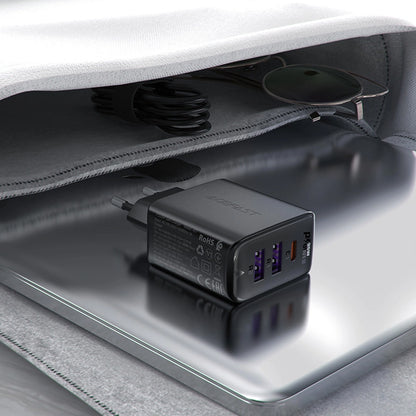 Caricabatterie Retea Acefast A57, 35W, 3A, 2 x USB-A - 1 x USB-C, Nero