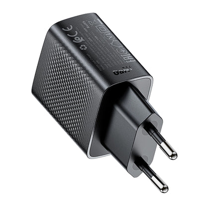 Caricabatterie Retea Acefast A98, 30W, 3A, 1 x USB-A - 1 x USB-C, Nero