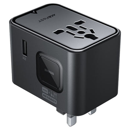 Chargeur réseau Acefast Z8 Travel, 45W, 3A, 2 x USB-A - 3 x USB-C, Noir