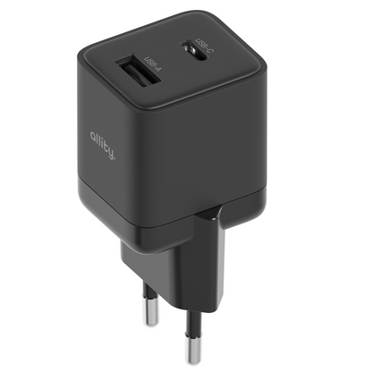 Chargeur Réseau Allity. ATC-01-30WAC Mini, 30W, 3A, 1 x USB-A - 1 x USB-C, Noir