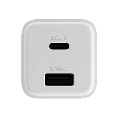 Caricabatterie Rete Allity. ATC-01-30WAC Mini, 30W, 3A, 1 x USB-A - 1 x USB-C, Bianco