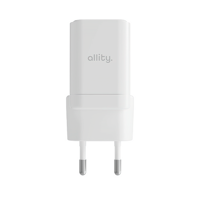 Caricabatterie Rete Allity. ATC-01-30WAC Mini, 30W, 3A, 1 x USB-A - 1 x USB-C, Bianco